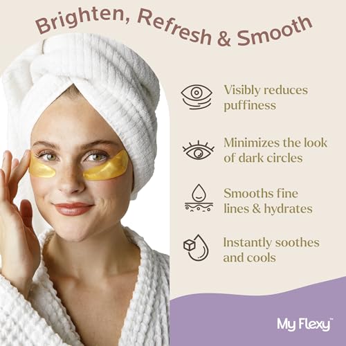 Under Eye Patches for puffy eyes and dark circles, Collagen & Peptides Skincare, Gold Eye Masks for dark circles and puffiness, Self Care Gifts for Women & Men, Under Eye Mask Patches-Gold 24 Pairs