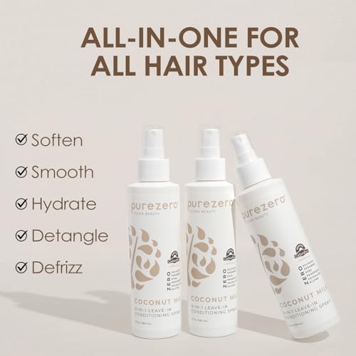 Purezero 9-in-1 Coconut Milk Leave-In Spray - 6 oz (2 Pack)
