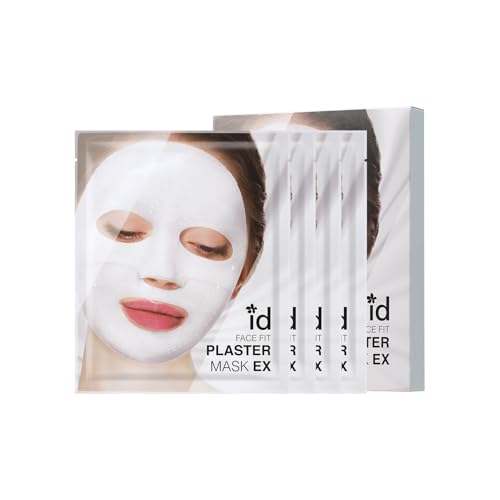 idplacosmetics ID FACE FIT PLASTER MASK EX (4 Sheets) ? Kaolin Clay Sheet Mask Set for Pore-Look & Oil Control, Korean Skincare Two-Piece Dry-Down Mask for Smoother Texture & Matte Finish