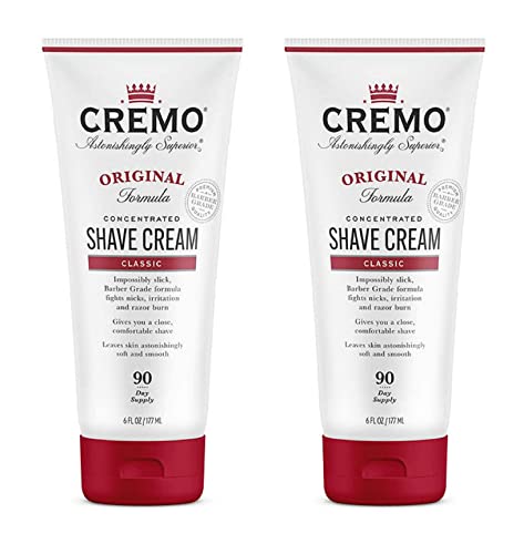 Cremo Barber Grade Original & French Lavender Shave Creams, 6 Fl Oz (2 Packs Each)