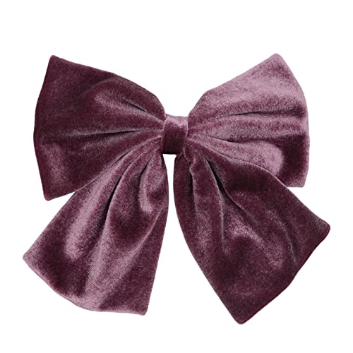 Spenlly 6.5 Inch Large Velvet Hair Bows Clip Big Hair Bow Alligator Clip Hair Barrettes Hair Accessories for Women Girls Kids Teens (Bean Paste)