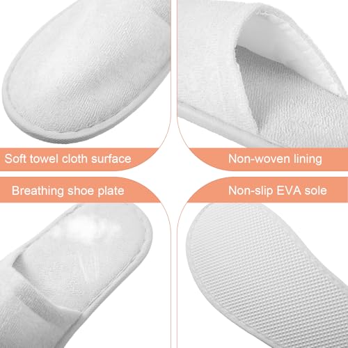 Geyoga 24 Pairs Disposable Slippers for Guests Bulk 2 Size Cotton Hotel Spa House Slippers for Graduation Wedding Party Shoeless Home Travel Individually Wrapped