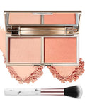 LYSdefeu Blush Palette with Brush - Matte Peach & Pink Shades