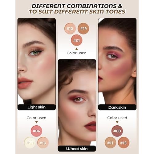 16 Colors Contour Palette£¬Blush Highlighter Bronzer Powder All in one Makeup Palettes£¬Blendable Matte Shimmer Illuminator Palette for Sculpting the Face and Create a Glowing Look Makeup