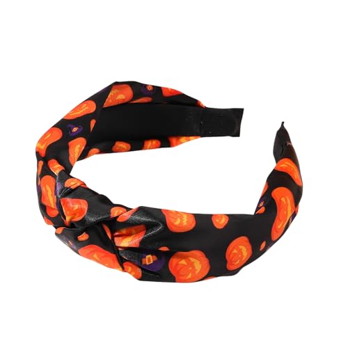 HAKJXOS Halloween Headbands for Women Men Pumpkin Witch Hat Hair Accessories for Women Black Headband Halloween Knot Design Head Bands for Women Hair Cute Non Slip Hair Bands Styling Accessories