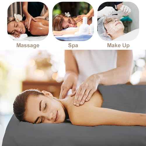 4 Set Massage Table Sheets Sets, 12Pcs Reusable Soft Microfiber Massage Bed Sheets Sets Bulk Includes Massage Table Cover Massage Fitted Sheet and Massage Face Rest Cover for Salon Spa