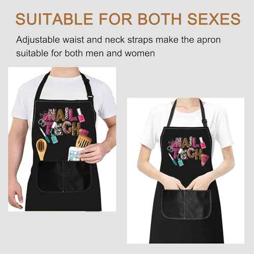 PXTIDY Nail Apron with Pockets - Waterproof Gift for Nail Techs & Salons - Adjustable