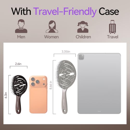 Mini Boar Bristle Travel Hair Brush - Vented Quick Dry