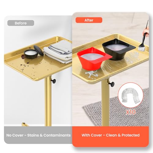 TASALON Adjustable Rolling Salon Tray Cart with Wheels