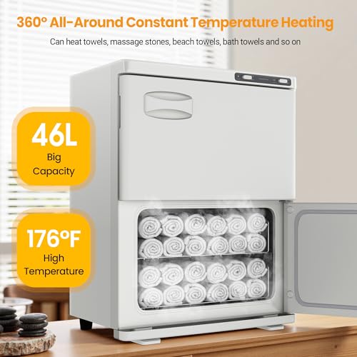 SalonDepot 46L Hot Towel Warmer with Double Cabinets