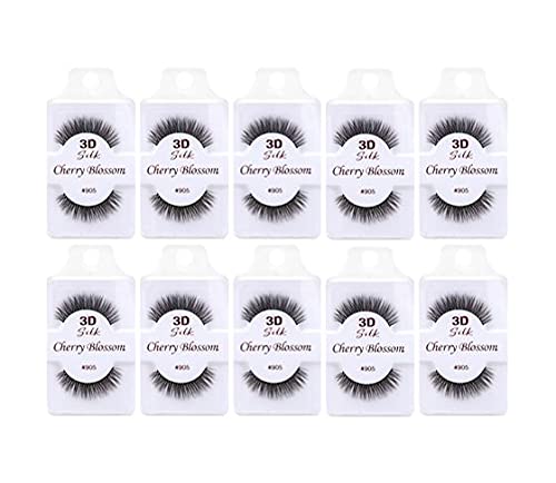 Cherry Blossom 3D Silk Eyelashes #905 - Wispy Voluminous Reusable Lashes