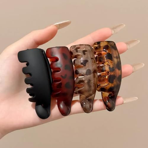 YIHONGYAN Small Banana Hair Clips - Matte Vintage Hair Claws, 4 Pcs
