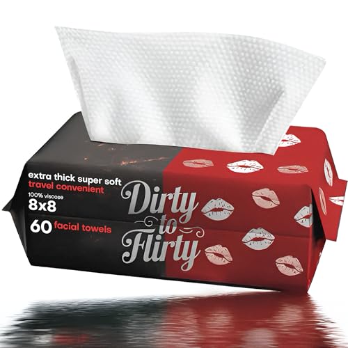 Face Towels | XL 8x8 Ultra Soft & Extra Thick Facial Wipes | Disposable Face Towelettes for Sensitive Skin | Dry Face Cloths for Makeup Remover, Travel & Skincare | 60 count
