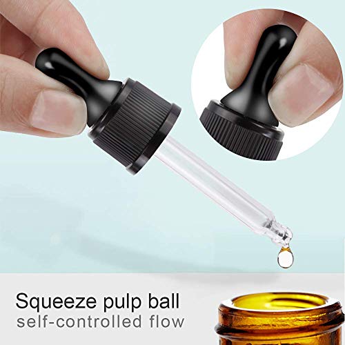 Essential Oil Droppers 15 Pack - 15ml Glass Eye Dropper Tops