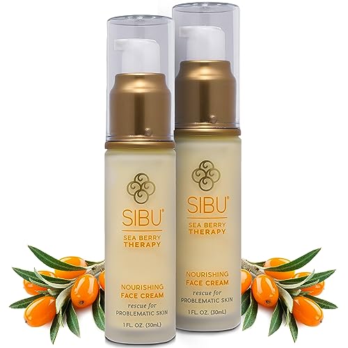 sibu Sea Buckthorn Nourishing Face Cream 1oz (2-Pack), Lightweight and Hydrating Face Cream – Amazing for Sensitive Skin, Breakouts, & Irritation