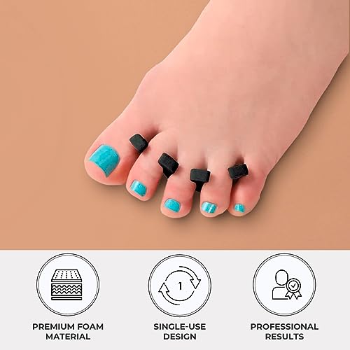 ForPro Black Disposable Foam Toe Separators for Pedicures - 144 Count