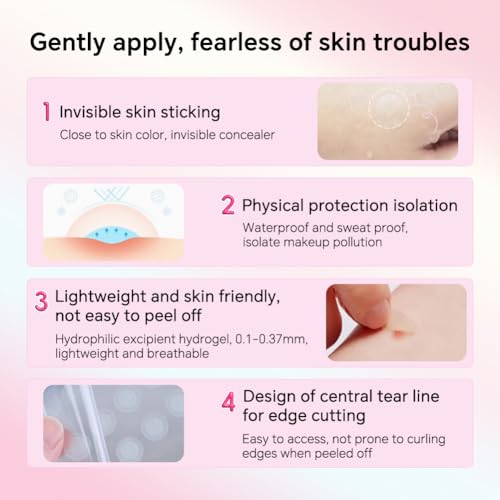 Loske Pimple Patches - 388 Count, 6 Sizes, Hydrocolloid Acne