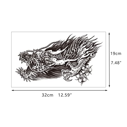 Dragon Temporary Tattoo 6-Pack - Realistic Large Stickers