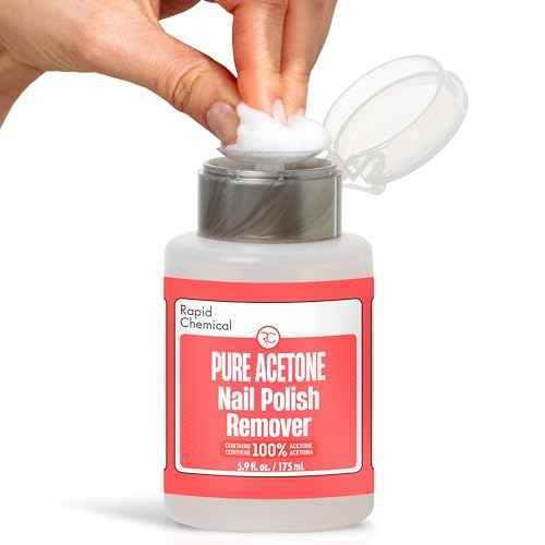 Pure Acetone 100 Percent Nail Polish Remover and Gel Nail Polish Remover With built-in Pump (175ml / 6 fl. oz) 100% Acetone