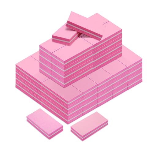 Pink Diesisa Buffer Block Nail Files 60 Pack - Double Sided 100/180 Grit Manicure Buffers