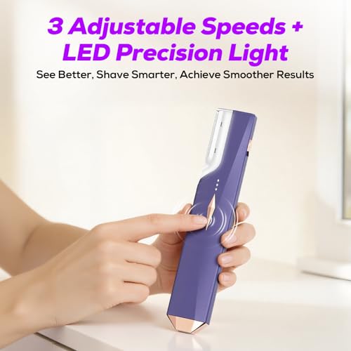 Sonic Dermaplane Razor for Women - Facial Hair Removal with 10 Blades