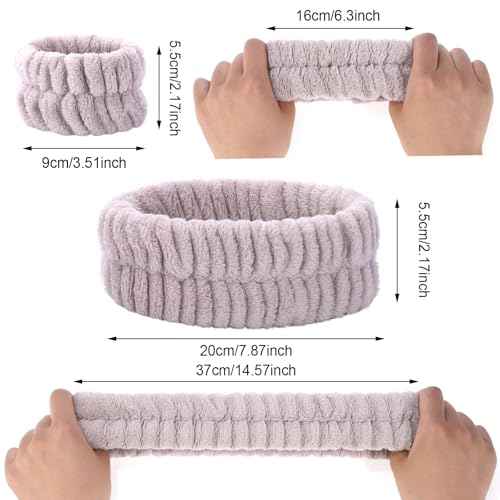 obeoby Spa Headband for Washing Face, 12 Pcs Makeup Headband and Wristband Set for Skincare Makeup Bath Stocking Stuffers for Women Girls