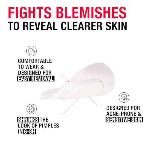 Neutrogena Sensitive Skin Blemish Patches, Acne Patches for Sensitive Skin, Hydrocolloid Treatment Visibly Shrinks Pimples Overnight, 2 Sizes, 30 Count