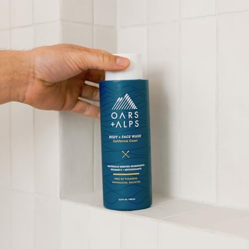 Oars + Alps Men's Moisturizing Body and Face Wash, Skin Care Infused with Vitamin E and Antioxidants, Sulfate Free, California Coast, 1 Pack