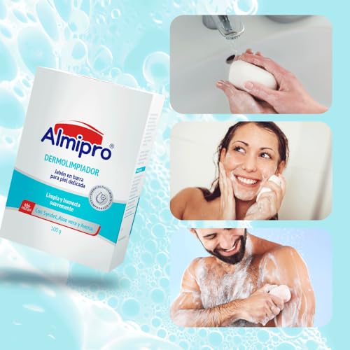 almipro Face & Body Cleanser Bar ? Soap-Free Syndet with Oatmeal & Aloe Vera for Delicate Skin ? Gentle Wash Bar for All Skin Types ? 3.5 oz Bars, Pack of 3