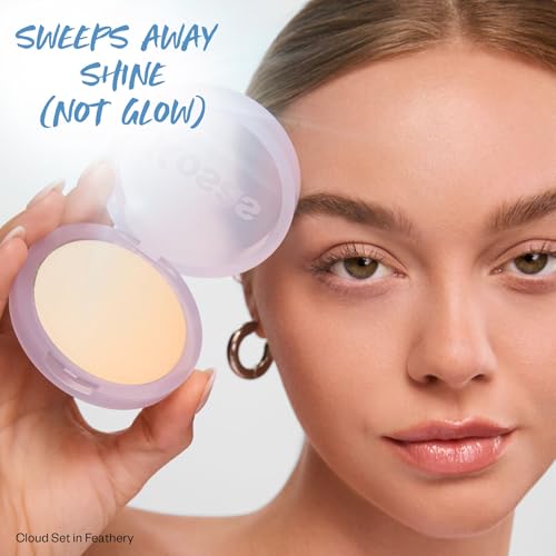 Kosas Cloud Set Baked Setting Powder, Face Powder Makeup for Shine Control, Soft Natural Finish, Clean Beauty Formula, Feathery, Sheer Light Medium