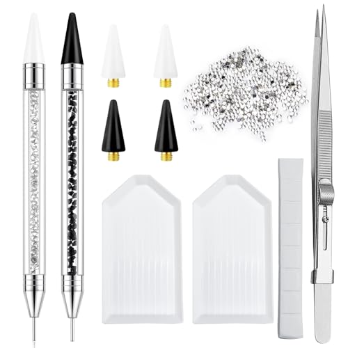 Rhinestone Picker Tool - Dual-Head Pen with Wax Tips & 1400 Stones
