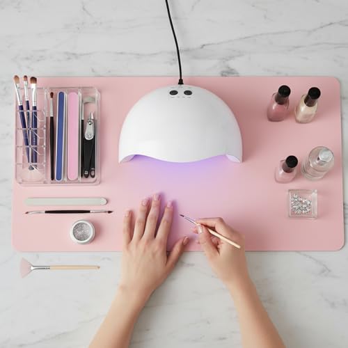 Foldable Nail Art Table Mat - Waterproof PU Leather, Non-Slip