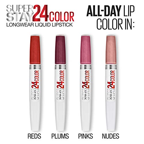 Maybelline Super Stay 24, 2-Step Liquid Lipstick Makeup, Long Lasting Highly Pigmented Color with Moisturizing Balm, Wear On Wildberry, Mauve Pink, 1 Count