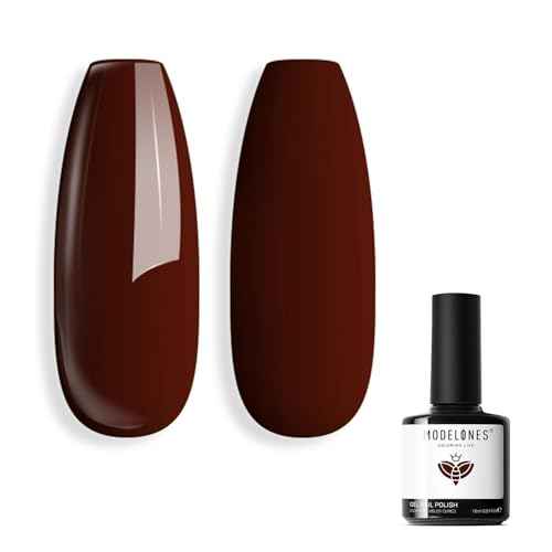 modelones Gel Nail Polish, Dark Red Nail Polish Soak Off Pastel U V Wine Nail Winter for Nail Art DIY Manicure 15 ML