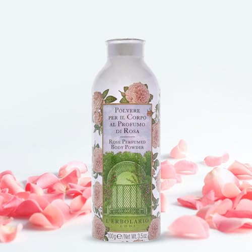L'Erbolario Rose Body Powder - 3.5 oz Floral Scent