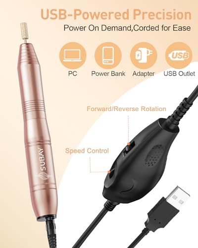 Electric Nail Drill 20000RPM Portable Manicure Tool for Acrylic Gel Nails