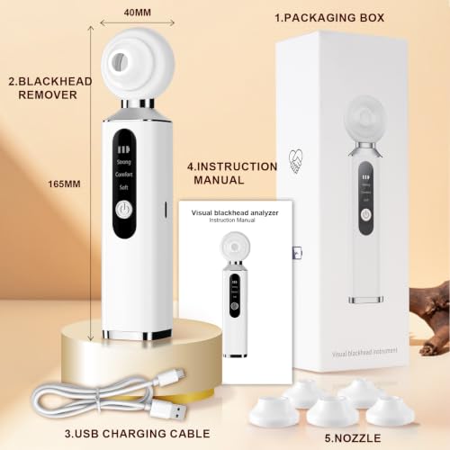Rechargeable Blackhead Suction Device with LED Light & 5 Tips