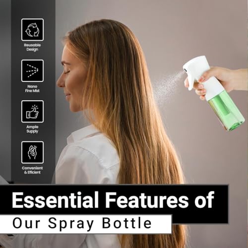 Continuous Mist Spray Bottle – Ultra Fine for Hair Styling, Salon