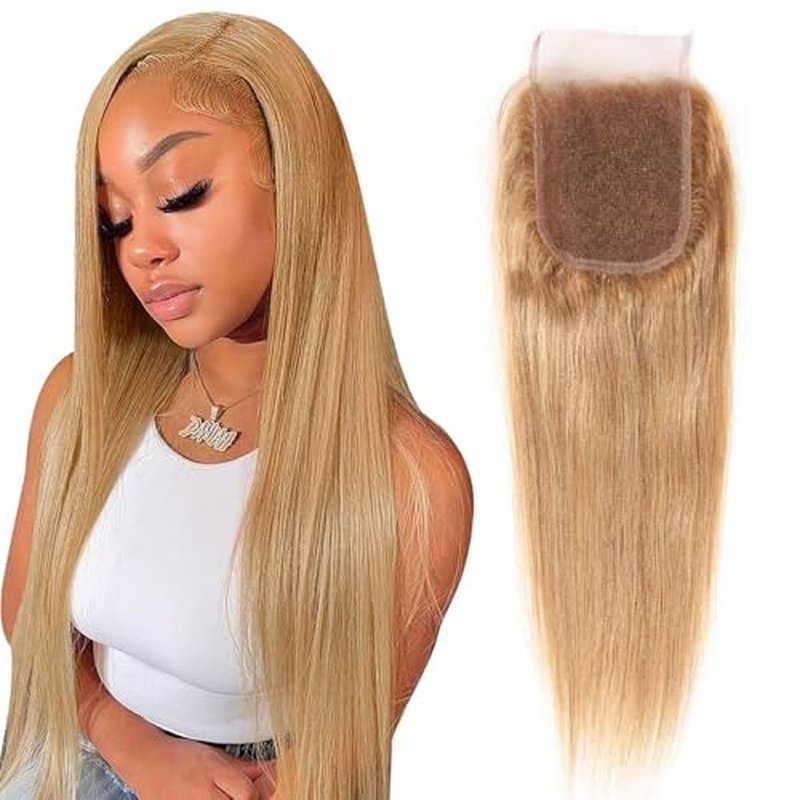 #27 Blonde 4x4 Lace Closure 26" HD Transparent Swiss Lace