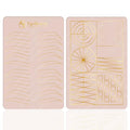 Silicone Eyebrow Practice Skin Double Sides Permanent Makeup Microblading Practice Fake Skins for Tattoo Beginners and Artists (2pcs Pink Pad with Golden Outline)