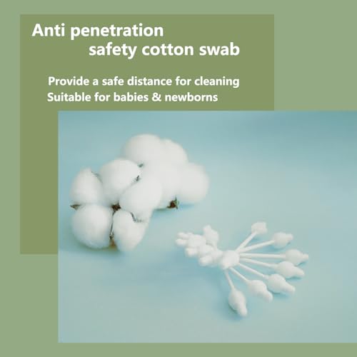 Baby Safety Cotton Swabs with Large Tip & Paper Sticks - 160 Count (2 Pack)