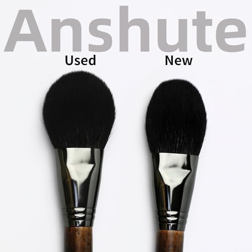 Natural Goat Hair Makeup Brushes Set of 14, Professional Natural Hair Cosmetic Brushes with Case, Beech Wood Handle. Super Soft Bristles, Variety of Brushes. Face Brushes, Eyeshadow Brushes