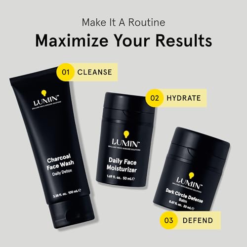 Lumin Men¡¯s Dark Circle Defense Balm ? Hydrating Eye Cream with Caffeine & Niacinamide, Korean Skincare for Men, Reduces the Look of Puffiness, Fine Lines & Dark Circles, Daily & Night Use, 20ml
