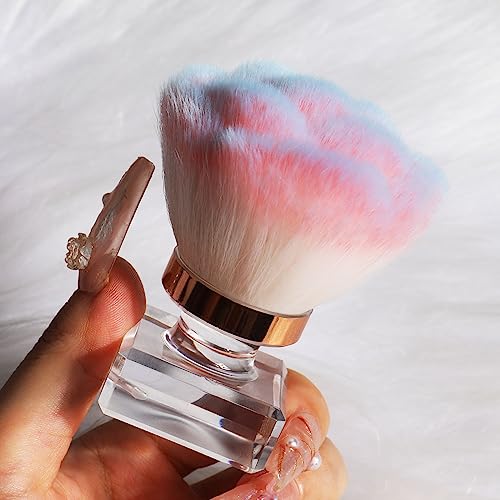 ANGNYA Rose Shaped Soft Nail Dust Brush for Acrylic & Dip Powder with Case