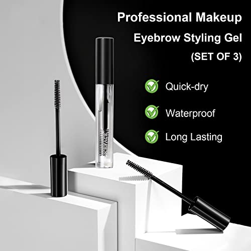 3-Piece Clear Eyebrow Gel Set - Waterproof Brow Styling Kit
