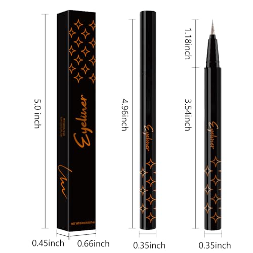 Royal Blue Glitter Liquid Eyeliner Pen - Waterproof Metallic Shimmer
