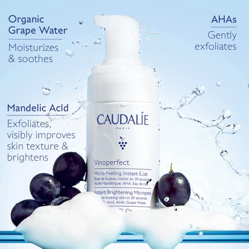 Caudalie Vinoperfect Instant Brightening Mandelic Acid and AHAs Micropeel Foam Cleanser - 100 mL