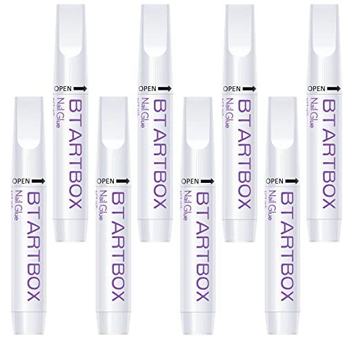 BTArtbox Strong Nail Glue for Press-On Nails, 8 Pack, 0.07 oz Each