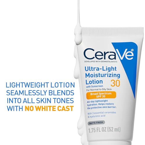 CeraVe Ultra-Light Moisturizing Lotion SPF 30 - Oil Free Daily Face Moisturizer
