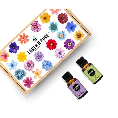 Earth N Pure Rosemary & Lavender Essential Oils | Pack of 2 (15 ml Each) | 100% Pure, Undiluted, Natural and Therapeutic Grade - Perfect for Aromatherapy, Skin Therapy & More